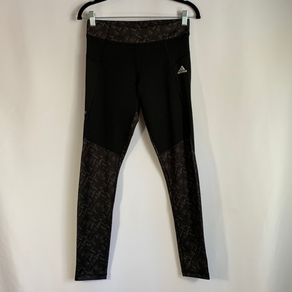 Adidas Climalite Black & Grey Athletic Leggings - Picture 1 of 10